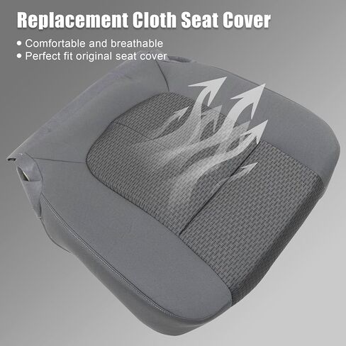 GXARTS Front Driver Side Bottom Replacement Cloth Seat Cover & Bottom Foam Cushion Steel Gray #1S 2S or 3S Compatible with Ford F250 F350 F450 F550 2011 2012 2013 2014 2015 2016 in Saudi Arabia