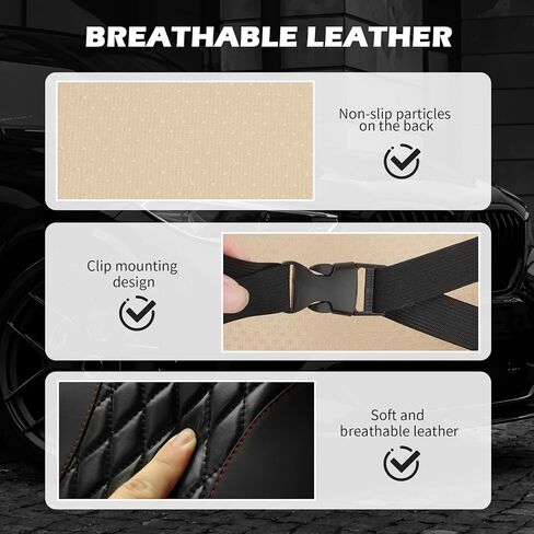 Headrest Covers for Cars with Elastic & Snap,Breathable Leather Car Headrest Covers,Head Rest Cover for Car Universal Automotive Interior Accessories Fit Most Cars,Trucks,SUVs in Saudi Arabia