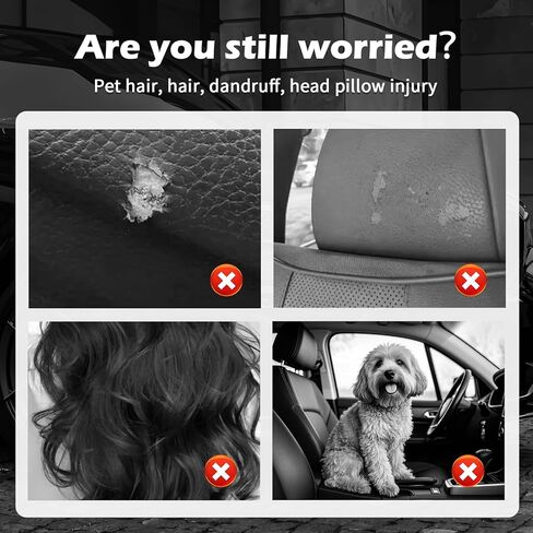 Headrest Covers for Cars with Elastic & Snap,Breathable Leather Car Headrest Covers,Head Rest Cover for Car Universal Automotive Interior Accessories Fit Most Cars,Trucks,SUVs in Saudi Arabia