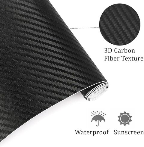 غلاف فينيل من ألياف الكربون ثلاثي الأبعاد مقاس 12 بوصة × 60 بوصة، لفة فيلم تغليف السيارة للاستخدام بنفسك، فيلم تغليف خارجي وداخلي تلقائي، ملصق ذاتي اللصق للدراجات النارية والشاحنات والكمبيوتر المحمول (وردي) in Kuwait