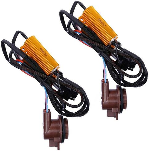 2 PCS LED Load Resistor Decoders, 3157 3157A 4157 T20 Brake Light Fog Light DRL Harness Adapter, Anti Flicker Error Warning Canceller Relay Kit for Most Universal Vehicles in Kuwait