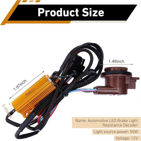 2 PCS LED Load Resistor Decoders, 3157 3157A 4157 T20 Brake Light Fog Light DRL Harness Adapter, Anti Flicker Error Warning Canceller Relay Kit for Most Universal Vehicles in Kuwait