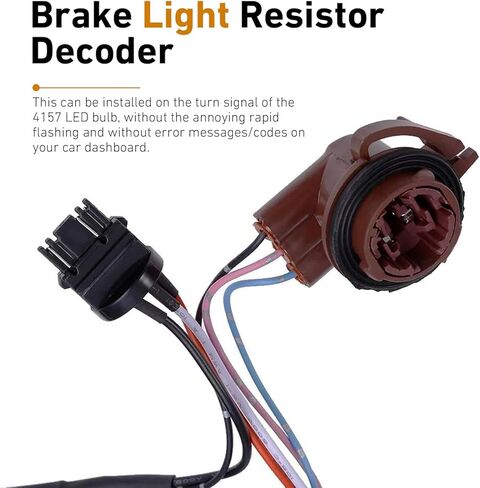 2 PCS LED Load Resistor Decoders, 3157 3157A 4157 T20 Brake Light Fog Light DRL Harness Adapter, Anti Flicker Error Warning Canceller Relay Kit for Most Universal Vehicles in Kuwait