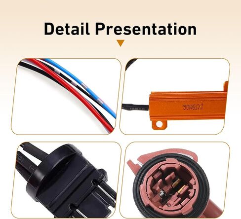 2 PCS LED Load Resistor Decoders, 3157 3157A 4157 T20 Brake Light Fog Light DRL Harness Adapter, Anti Flicker Error Warning Canceller Relay Kit for Most Universal Vehicles in Kuwait