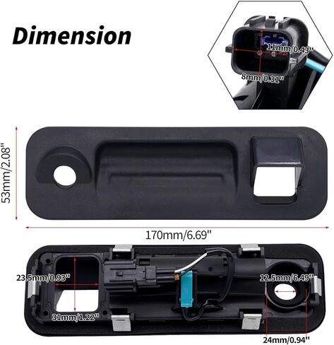 HiSport 81260-C1010 Rear Outside Trunk Lid Lock Handle Compatible with Hyundai Sonata 2015 2016 2017 with Rear Camera Hole Replacement for 81260C1010 Rear Tail Gate Trunk Hatch Release Handle Button in Saudi Arabia