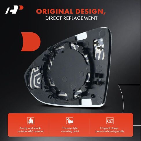 A-Premium Right Passenger Side Heated Mirror Glass with Backing Plate Compatible with 2015-2021 Volkswagen Golf, Golf Alltrack, Golf R, Golf SportWagen, GTI, e-Golf, Replace # 5G0857522C in Saudi Arabia