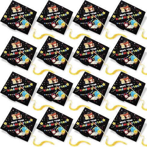 12 Pcs Kindergarten Preschool Graduation Cap Bulk Graduation Cap with Tassel Grad Hats for Kids Kindergarten Preschool Grad (Next Stop Kindergarten) Multicolor in Saudi Arabia
