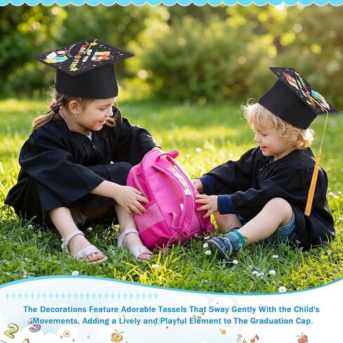 12 Pcs Kindergarten Preschool Graduation Cap Bulk Graduation Cap with Tassel Grad Hats for Kids Kindergarten Preschool Grad (Next Stop Kindergarten) Multicolor in Saudi Arabia
