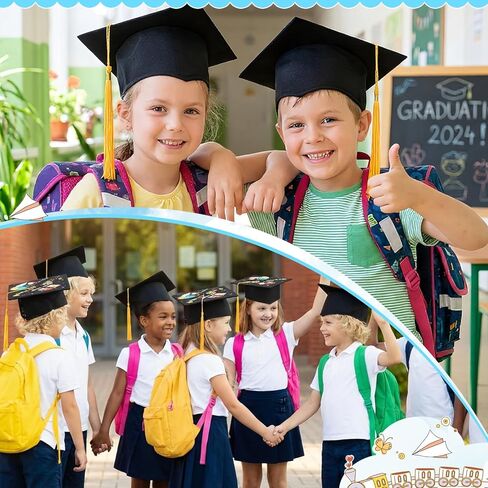 12 Pcs Kindergarten Preschool Graduation Cap Bulk Graduation Cap with Tassel Grad Hats for Kids Kindergarten Preschool Grad (Next Stop Kindergarten) Multicolor in Saudi Arabia