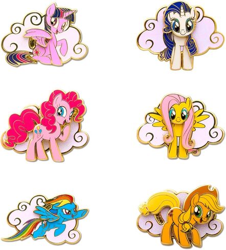 My Little Pony Interactive Mystery Enamel Pin Blind Box Series, Applejack, Fluttershy, Pinkie Pie, Rainbow Dash, Rarity, Twilight Sparkle in Saudi Arabia