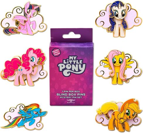 My Little Pony Interactive Mystery Enamel Pin Blind Box Series, Applejack, Fluttershy, Pinkie Pie, Rainbow Dash, Rarity, Twilight Sparkle in Saudi Arabia