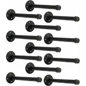 IAE Floating Pipe Shelves Bracket ,Wall Mounted Pipe Shelf for 6-12 in Depth Wood, Pipe Shelving Brackets,Heavy-Duty 3/4" Iron for Living Rooms, Kitchens, Bathrooms, and Home Offices,12 Inch 4 Pack in Saudi Arabia