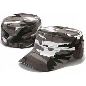 2 Pcs Unisex Cadet Army Cap Adjustable Camo Military Style Hats Quick Dry Flat Top Hat in Kuwait