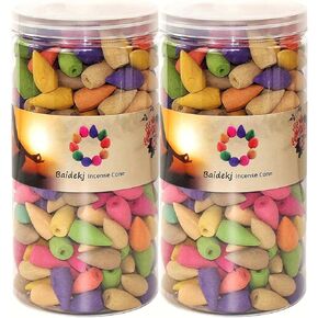600 pcs Backflow Incense Cones for Waterfall Mixed Natural Scents Cone Incense for Meditation Relax in 2 Bottles in Kuwait