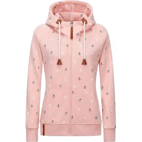 Women’s Hoodies Zip Up Long Sleeve Regular Fit Printed Hooded Sweatshirt Casual Coat Tops Black in Kuwait