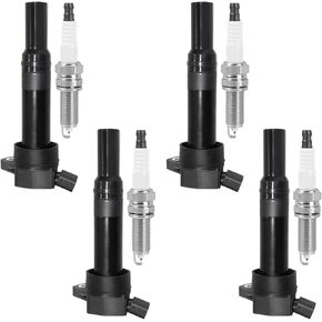 ITOM Ignition Coil Pack and Spark Plugs UF651 Compatible with Hyundai 2012-2016 Elantra GT L4 1.8L 2014-2020 Tucson, for Kia 2014-2015 Forte Koup 2012-2019 Soul L4 2.0L Coil Packs Set of 4 in Kuwait