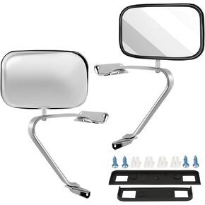 ECCPP Driver and Passenger Side View Mirror Fits for 1980-1984 For Ford F100 150 1980-1997 For Ford For F250 350 450 Ranger Chrome Non-Heated Manual Folding Outside Rear View Replacement Door Mirror in Kuwait