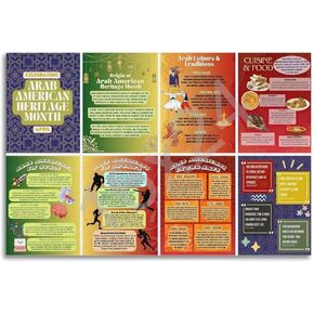GHJFDF Arab American Heritage Month Posters, NAAHM Educational Posters Poster for Room Aesthetic Posters 12x18inch(30x45cm) in Kuwait