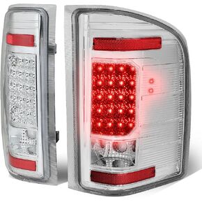 مصابيح خلفية أوتوماتيكية متوافقة مع 2007-2014 Chevy Silverado 1500 2500HD 3500HD، مصباح فرامل 20 LED من جانب السائق والراكب، عدسات شفافة مبيت من الكروم in Kuwait