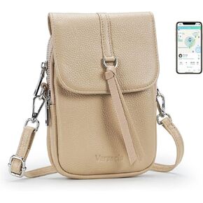 Genuine Leather Small Crossbody Bags for Women,Cell Phone Crossbody Purse,|Built-in Tracker Tag&RFID Blocking Card Slots | Genuine Leather in Saudi Arabia