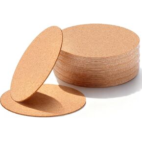 30 Pcs Self-Adhesive Cork Round Sheets for DIY Coasters, 3 Inch Cork Tiles Backing Sheets Round Backing Corks Tiles Mat with Strong Adhesive-Backed for DIY Crafts Board in Kuwait