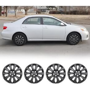 غطاء حافة عجلة Hubcap مقاس 16 بوصة مناسب لـ 2009-2026 Toyota Corolla / 2023-2026 Corolla Hybrid LE / 2009-2014 Toyota Matrix، مجموعة أغطية R16 Hub مكونة من 4 قطع، مادة ABS وPP، أسود غير لامع in Kuwait