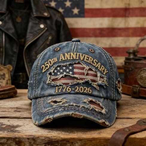 250 Anniversary USA Hat 250th Anniversary USA Ripped Denim Cap America 250th Merchandise Baseball Cap for Men Women in Saudi Arabia