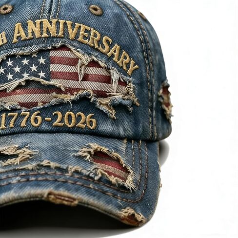 250 Anniversary USA Hat 250th Anniversary USA Ripped Denim Cap America 250th Merchandise Baseball Cap for Men Women in Saudi Arabia