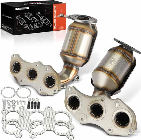 A-Premium Front Left and Right 2-PC Exhaust Manifold Catalytic Converter with Gasket Direct-Fit Compatible with Toyota Camry 2007-2017, Avalon 2005-2018, Venza & Lexus ES350, 3.5L, E.P.A. Compliant in Saudi Arabia