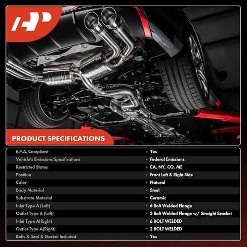 A-Premium Front Left and Right 2-PC Exhaust Manifold Catalytic Converter with Gasket Direct-Fit Compatible with Toyota Camry 2007-2017, Avalon 2005-2018, Venza & Lexus ES350, 3.5L, E.P.A. Compliant in Saudi Arabia