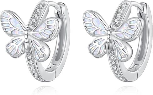 Huggie Hoop Earrings 925 Sterling Silver Cross/Turtle/Butterfly Earrings Jewelry Gift for Women Birthday Christmas Valentine’s Day in Saudi Arabia