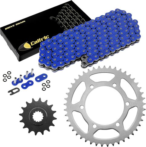 Caltric O-Ring Blue Drive Chain & Sprockets Kit Compatible with Kawasaki Ex500 Ex-500 Ninja 500 500R 1994-2009 in Saudi Arabia
