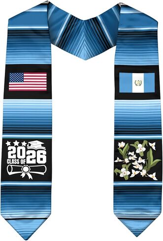 CHIARA CONTI11 Guatemalan American Flag Sash 2026, Guatemalan Graduation Sash, Guatemala Graduation Stole 2026 in Saudi Arabia