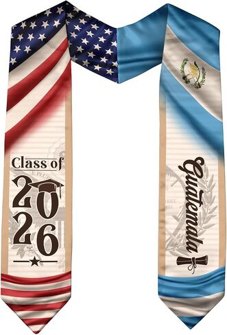 CHIARA CONTI11 Guatemalan American Flag Sash 2026, Guatemalan Graduation Sash, Guatemala Graduation Stole 2026 in Saudi Arabia