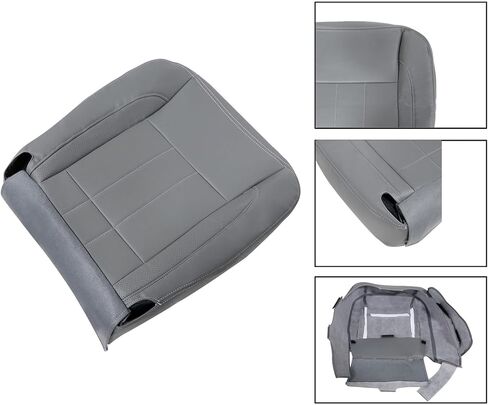 FZJDSD Gray Driver & Passenger Side Bottom & Top Lean Back Replacement Microfiber Leather Seat Covers & Driver Seat Foam Cushion Compatible with Dodge Ram 1500 2500 3500 4500 5500 2006 2007 2008 2009 in Saudi Arabia