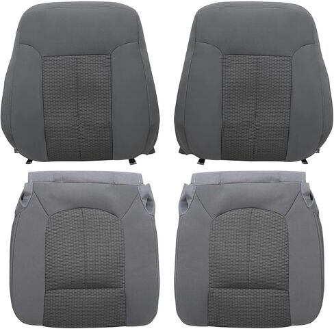 Steel Gray Front Driver & Passenger Side Bottom & Top Lean Back Replacement Cloth Seat Covers Compatible with Ford F250 F350 F450 F550 2011 2012 2013 2014 2015 2016 in Saudi Arabia