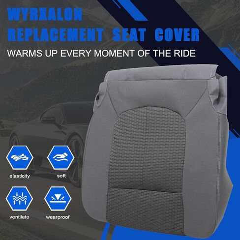 Steel Gray Front Driver & Passenger Side Bottom & Top Lean Back Replacement Cloth Seat Covers Compatible with Ford F250 F350 F450 F550 2011 2012 2013 2014 2015 2016 in Saudi Arabia