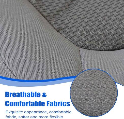 Steel Gray Front Driver & Passenger Side Bottom & Top Lean Back Replacement Cloth Seat Covers Compatible with Ford F250 F350 F450 F550 2011 2012 2013 2014 2015 2016 in Saudi Arabia