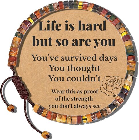 Women's Day, Inspirational Gifts Bracelets for Women, Reminder Healing Natural Stone Beads Bracelet Jewelry for Everyday Self-Care, Confidence, Strength and Inner Calm in Saudi Arabia