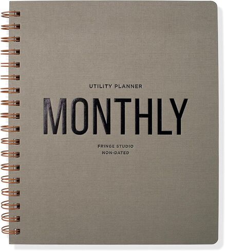 Fringe Studio Paper Cover Non-Dated Monthly Planner with Pocket and Tab Dividers, "UTILITY MONTHLY", Approx. 8"w x 9.5"h, 160 Pg, Utility Collection (879PA003FSC) in Saudi Arabia