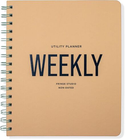 Fringe Studio Paper Cover Non-Dated Monthly Planner with Pocket and Tab Dividers, "UTILITY MONTHLY", Approx. 8"w x 9.5"h, 160 Pg, Utility Collection (879PA003FSC) in Saudi Arabia