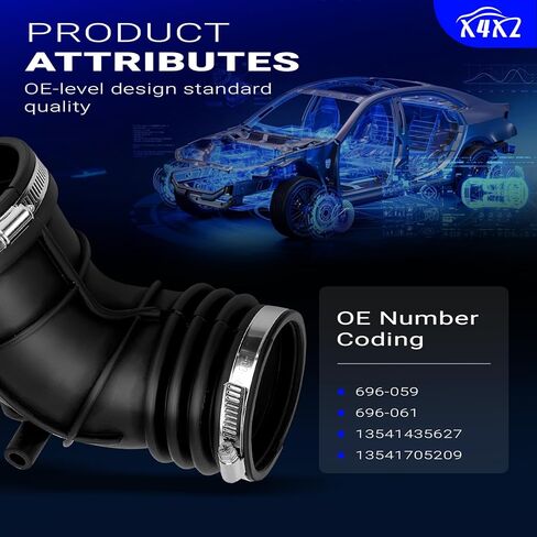 696-059 696-061 أنبوب خرطوم مدخل منقي هواء المحرك متوافق مع BMW E46 320i 323i 325i 328i E36 Z3 استبدال # 13541435627 13541705209 in Saudi Arabia