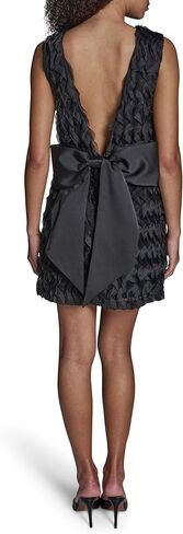 BCBG Women's Sleeveless Round Neck Organza Back Shift A-line Dress in Kuwait