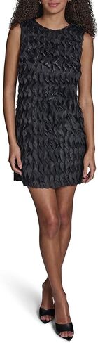 BCBG Women's Sleeveless Round Neck Organza Back Shift A-line Dress in Kuwait
