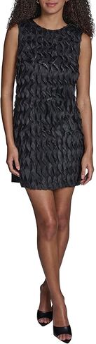BCBG Women's Sleeveless Round Neck Organza Back Shift A-line Dress in Kuwait