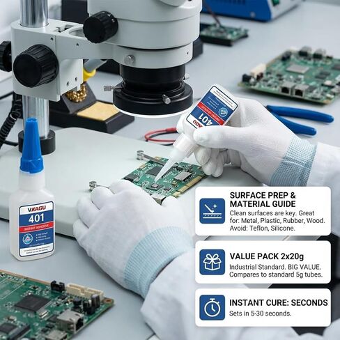 401 Super Glue Instant Adhesive Clear 20g for Plastic Wood Metal Rubber Leather 2 Bottles in Saudi Arabia