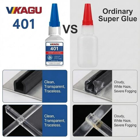 401 Super Glue Instant Adhesive Clear 20g for Plastic Wood Metal Rubber Leather 2 Bottles in Saudi Arabia