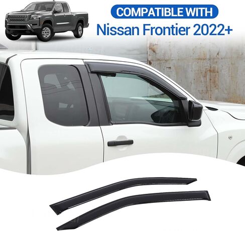 واقيات المطر للنافذة الجانبية المتوافقة مع Nissan Frontier 2022-2025، عاكسات النوافذ الخارجية للتركيب على نوافذ السيارة، قطعتان، مناسبة لبابين in Saudi Arabia