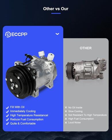 ECCPP AC Compressor Fast Cooling 1996-2008 for Kenworth T600A 10.8L 1986-1989 Fit for Hyundai Excel 1.5L 1992-1994 Fit for Volvo 960 2.9L Air Conditioning Compressor in Saudi Arabia