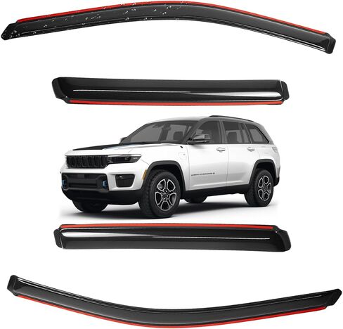 in-Channel Window Visors for Chevy Tahoe SUV 2007 2008 2009 2010 2011 2012 2013 2014 Wind Deflector Sun Rain Guard Vent Weather Shields, Tape-on, Smoke, 4Pcs in Saudi Arabia